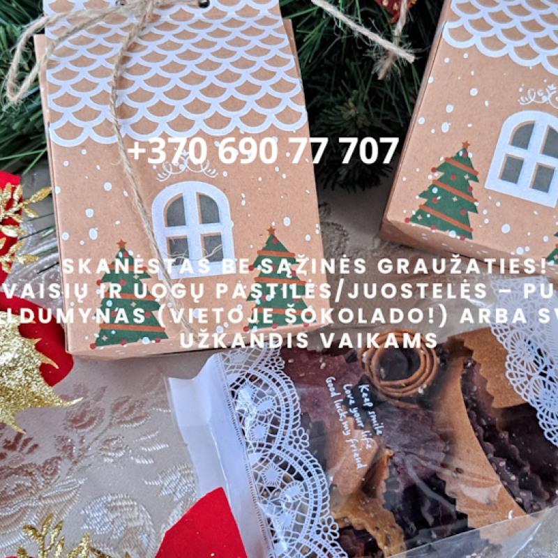 Rankų darbo džiovintos vaisių ir uogų juostelės (saldainiai/pastilės/gardumynai)