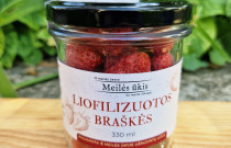 Liofilizuotos braškės, 330 ml stiklainėlyje