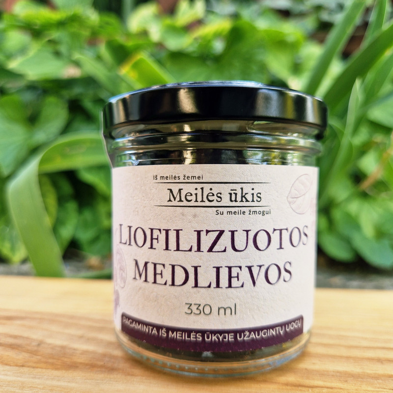 Liofilizuotos medlievos, 167 ml stiklainėlyje