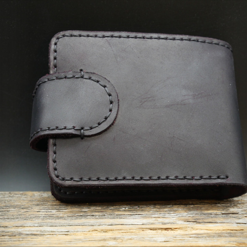 Piniginė "Crazy Horse" (juoda į bordinę)