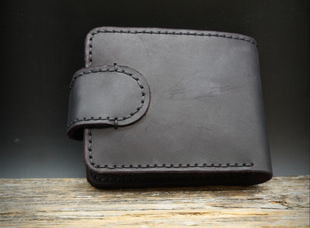 Piniginė "Crazy Horse" (juoda į bordinę)