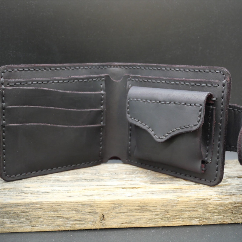 Piniginė "Crazy Horse" (juoda į bordinę)