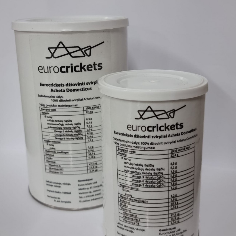 Džiovinti svirpliai – STANDARD dydžio be kojų (80g)