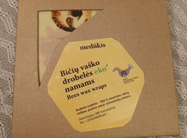 Bičių vaško drobelė „Šiandien tingėsiu“ rudo kartono pakuotėje