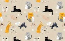 Bičių vaško drobelių rinkinys „Katinukai“ (3 vnt) rudo kartono pakuotėje