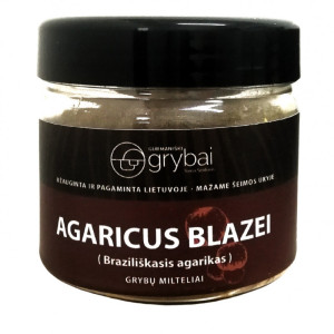 Džiovintų Braziliškų agarikų grybų milteliai, 100 g.
