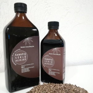 Nefiltruotas kanapių sėklų aliejus 0,5 l