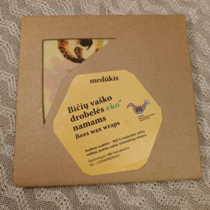Bičių vaško drobelė „Šiandien tingėsiu“ rudo kartono pakuotėje