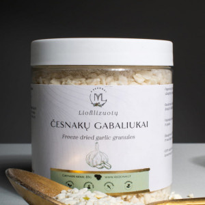 Liofilizuotų česnakų gabaliukai