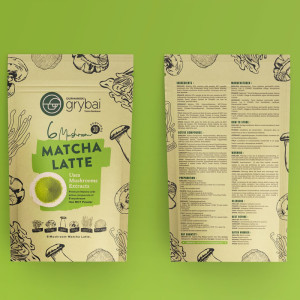 6 Grybų Matcha latte