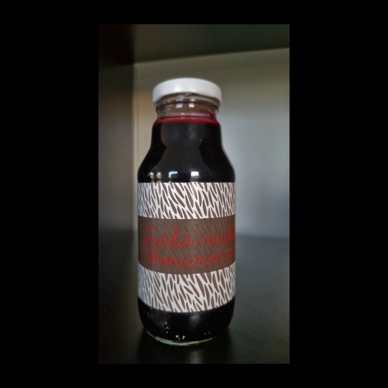 Juodųjų ir raudonųjų serbentų sirupas „Juodai raudonas skanumas” 330 ml