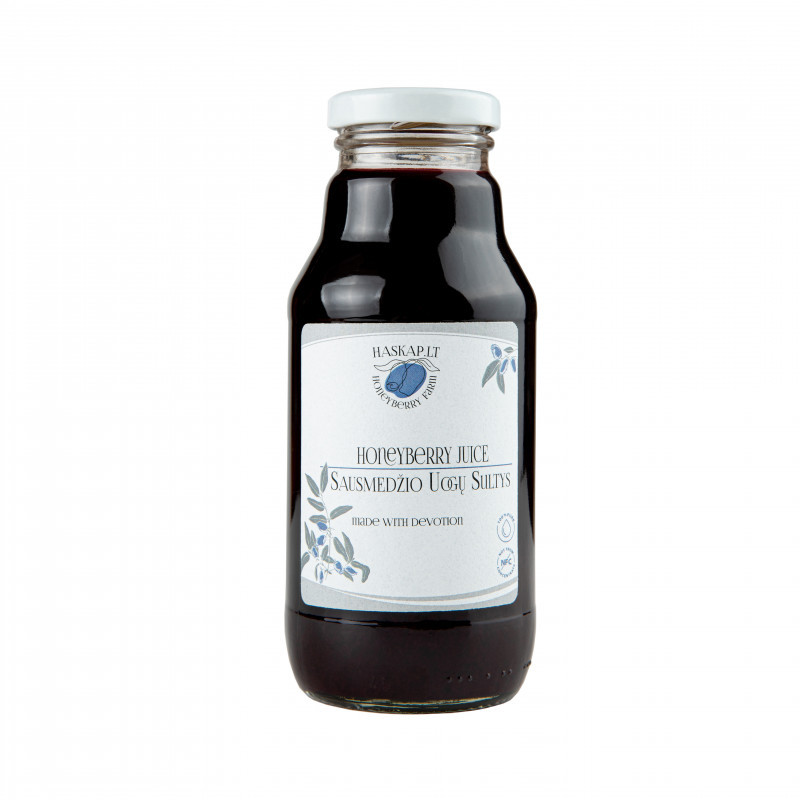 Sausmedžio (Melsvauogis sausmedis/Lonicera Cearulea) uogų sultys 100% (330ml)