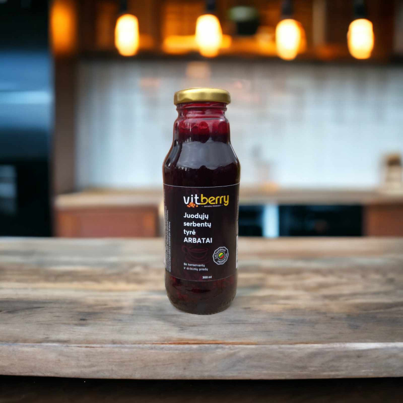 Juodųjų serbentų tyrė arbatai 300 ml