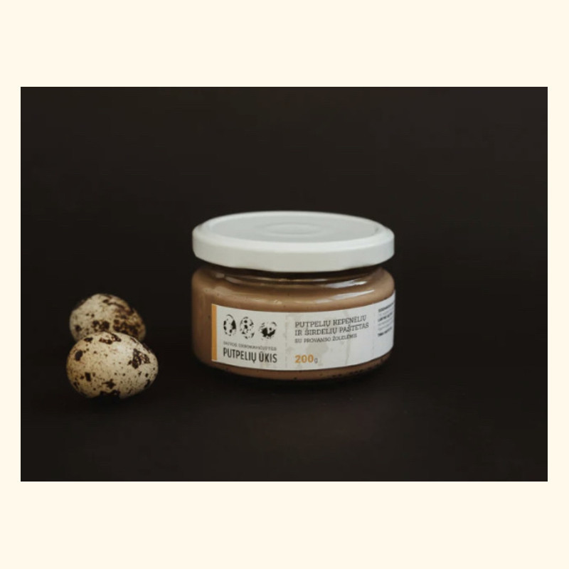 Putpelių kepenėlių ir širdelių PAŠTETAS, 200g