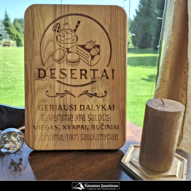 Stalo dekoracija: lentelė „Desertų stalui“