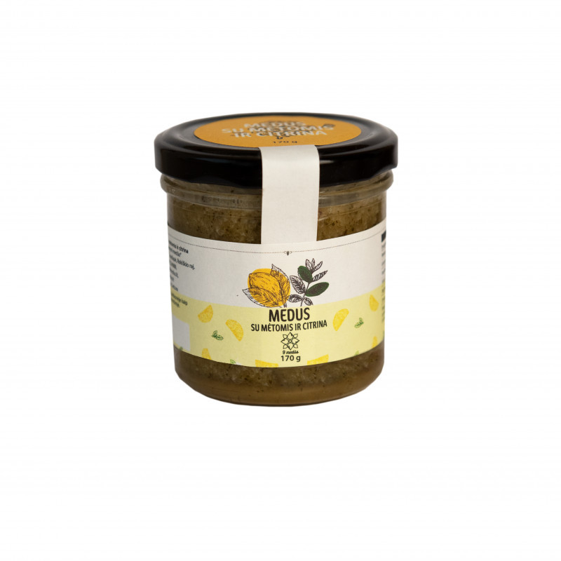Medus su mėta ir citrina 170g