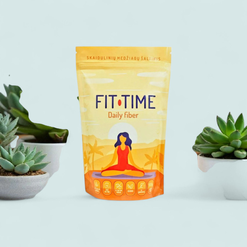 Skaidulinių medžiagų šaltinis su margainiu „FIT Time” 500 g