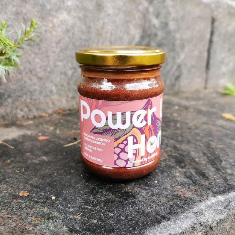 Power Up Honey kakavinis lazdyno riešutų kremas saldintas medumi