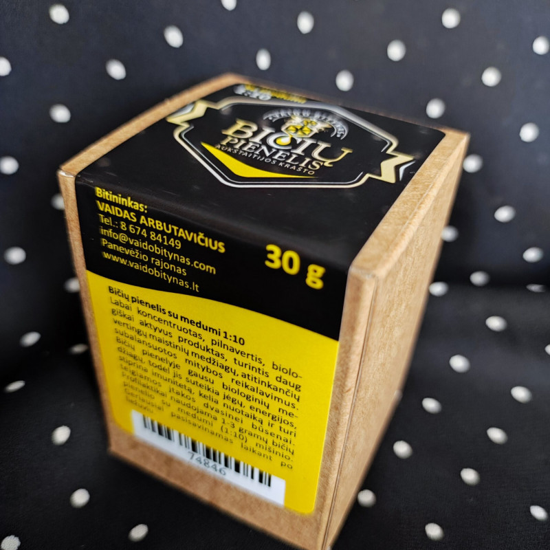 Bičių pienelis su medumi (1:10) 30 g