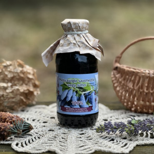 Becukrės melsvauogio sausmedžio (Lonicera caerulea) sultys, 300 ml 
