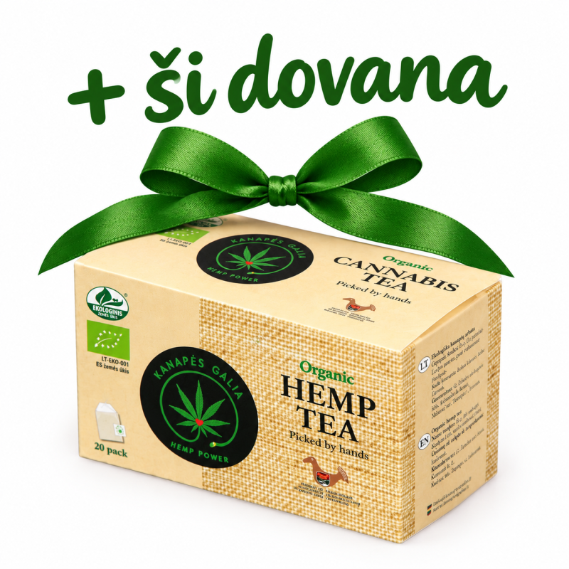 Ekologiška kanapių žiedų arbata + dovana